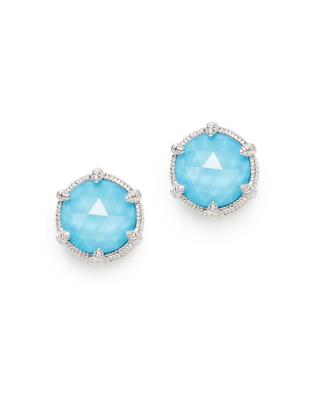 Judith Ripka Eclipse Doublet Button Earrings in Blue (turquoise) | Lyst