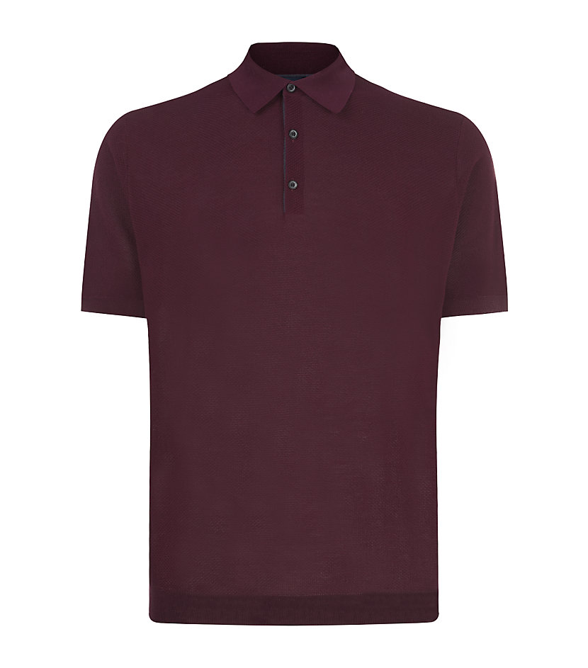 Lanvin Silk Blend Polo Shirt in Red for Men (burgundy) | Lyst