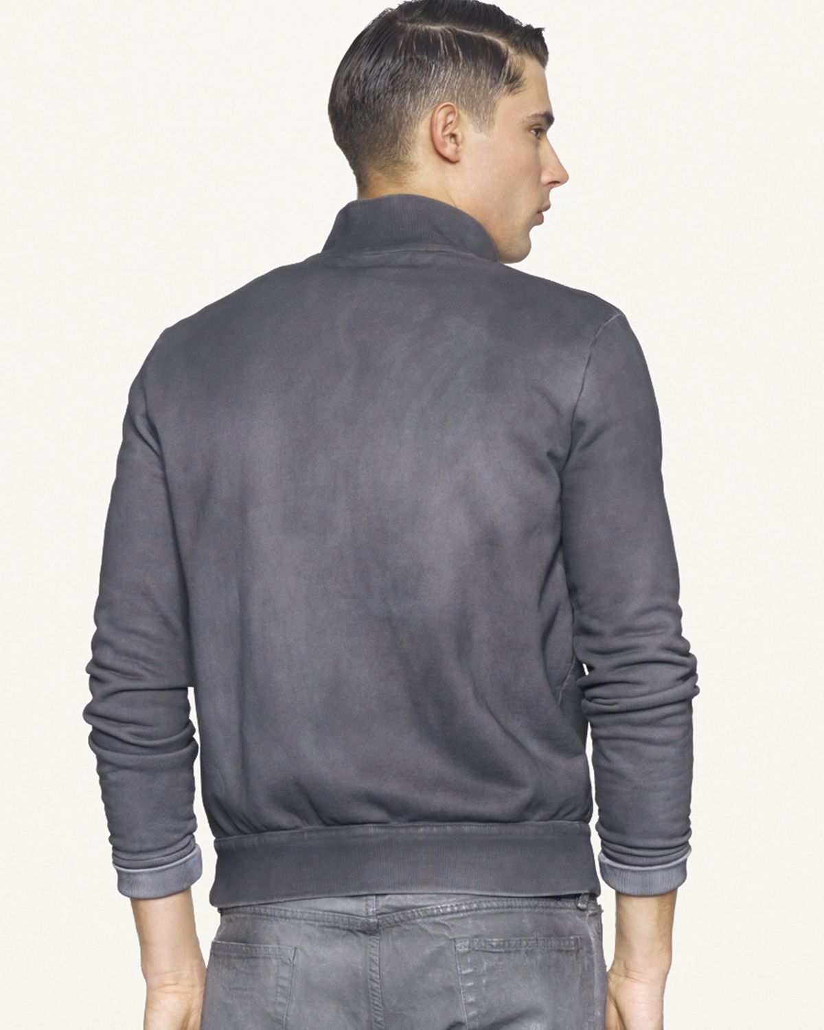 Download Ralph Lauren Black Label Denim Fullzip Coated Fleece Mock-neck Jacket in Charcoal (Gray) for Men ...
