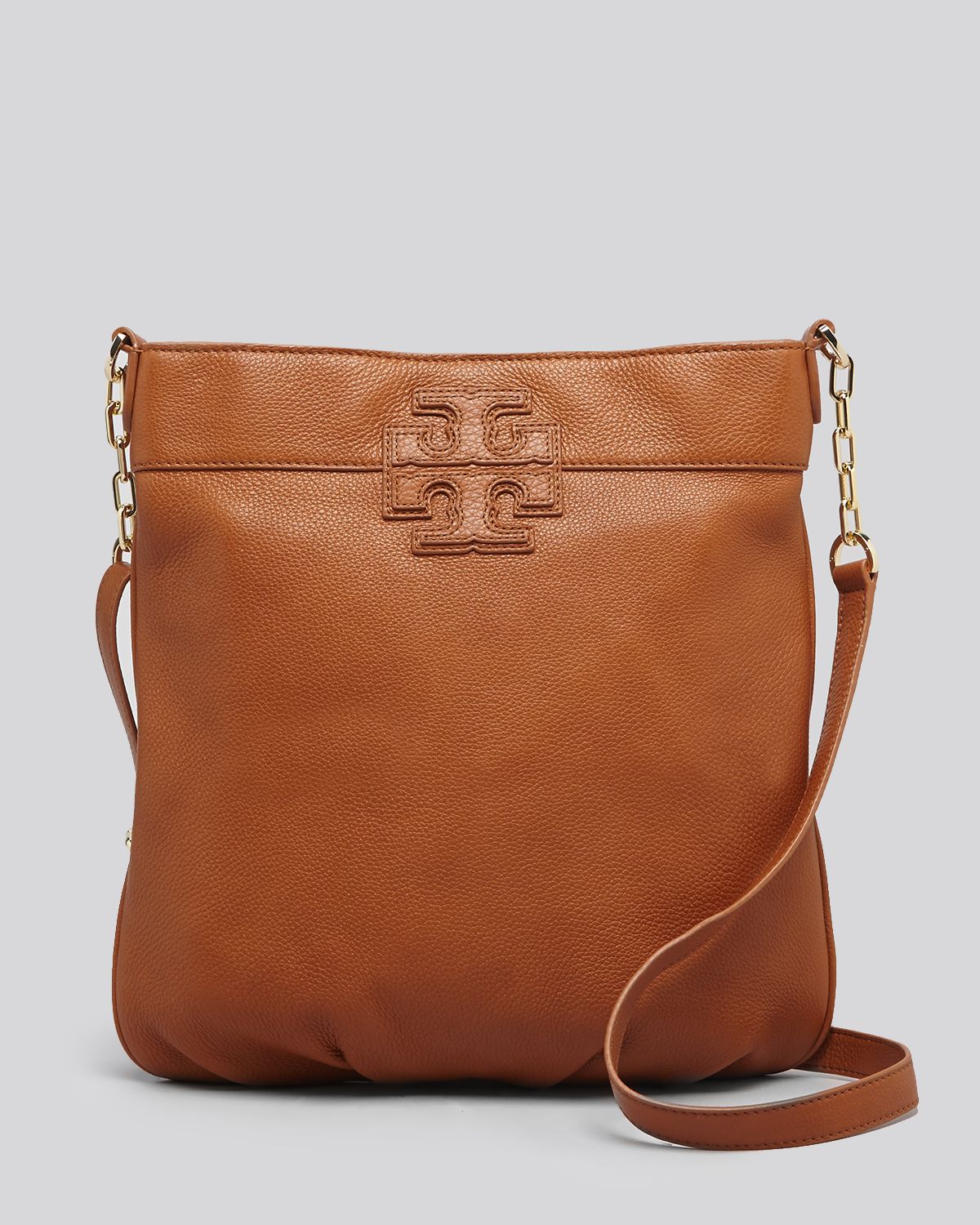 Tory Burch Crossbody Stacked T Book Bag in Brown | Lyst