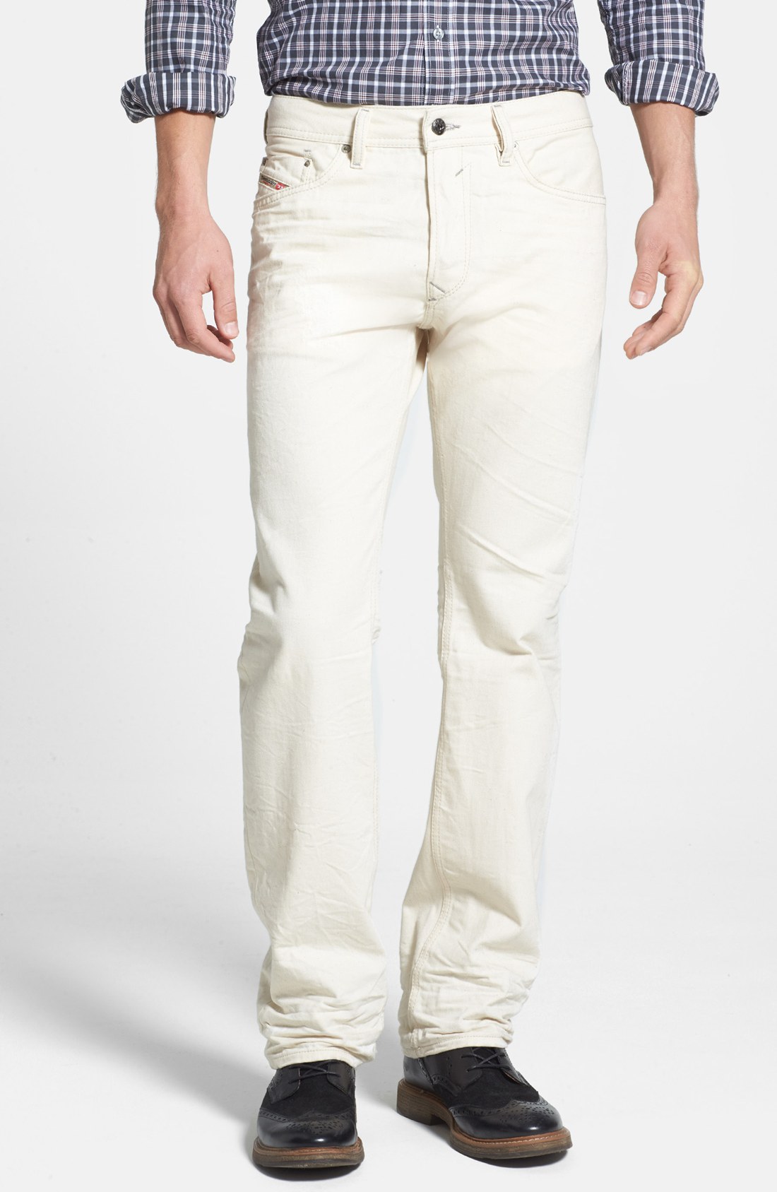 cream jeans baggy