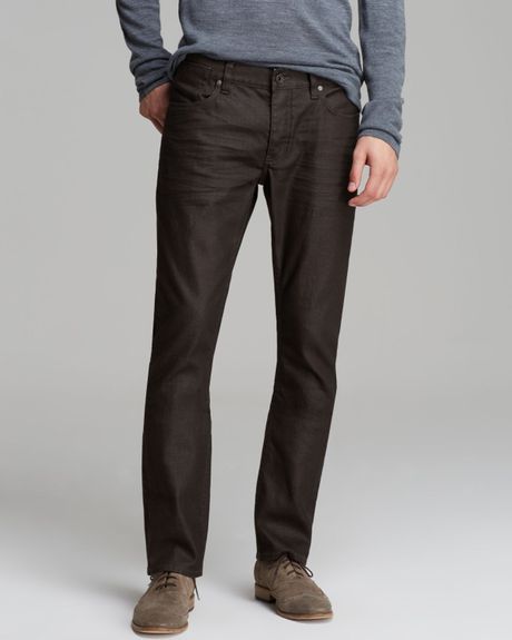 John Varvatos Jeans Bowery Slim Straight Fit in Chocolate in Brown for ...