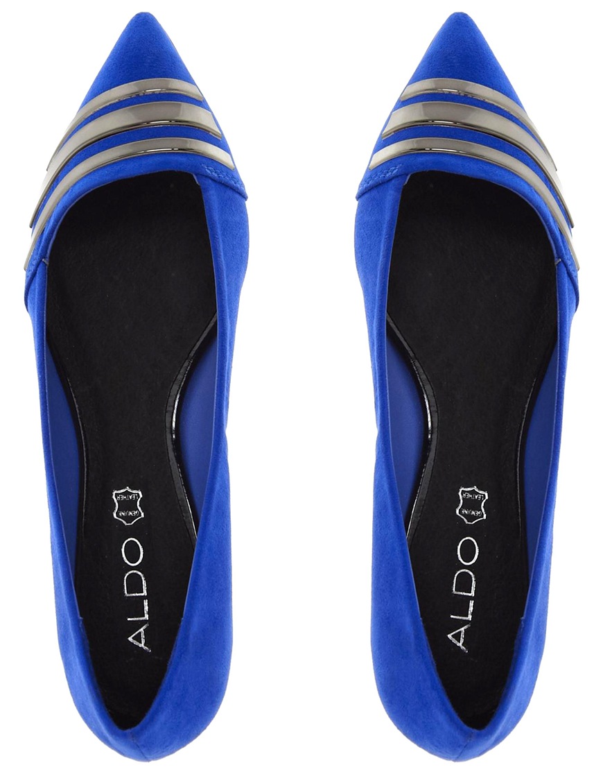 ALDO Bn Pointed Blue Flats Shoes Lyst