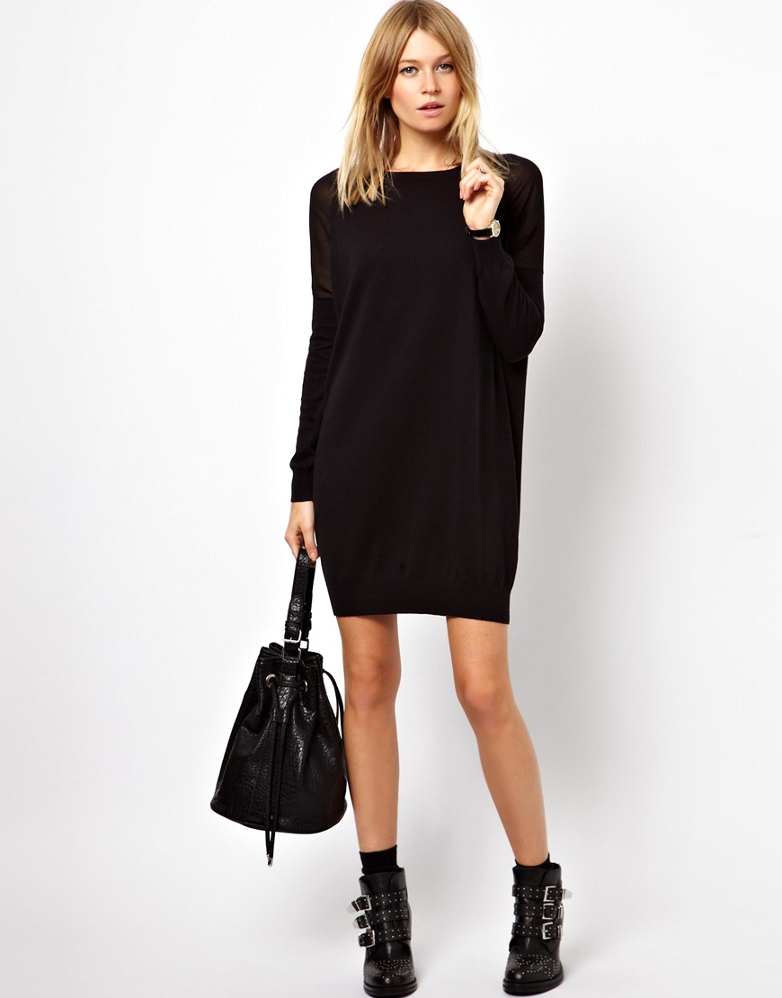 asos black jumper dress