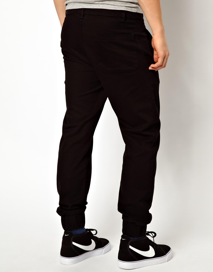 mens black cuffed jeans