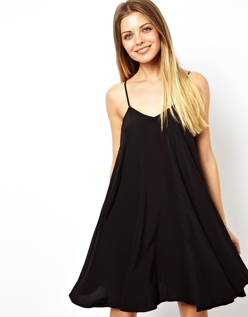 black cami swing dress