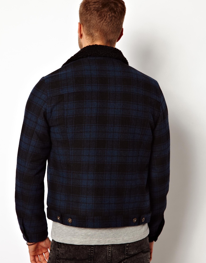 super light wool check shirts blue check