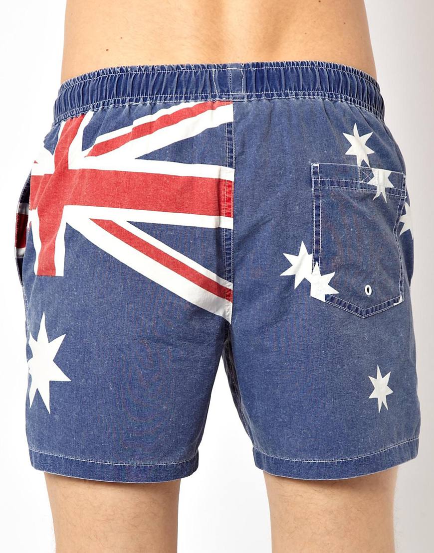 ASOS Swim Shorts with Australia Flag in Blue for Men Lyst