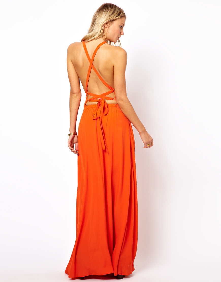 asos orange maxi dress