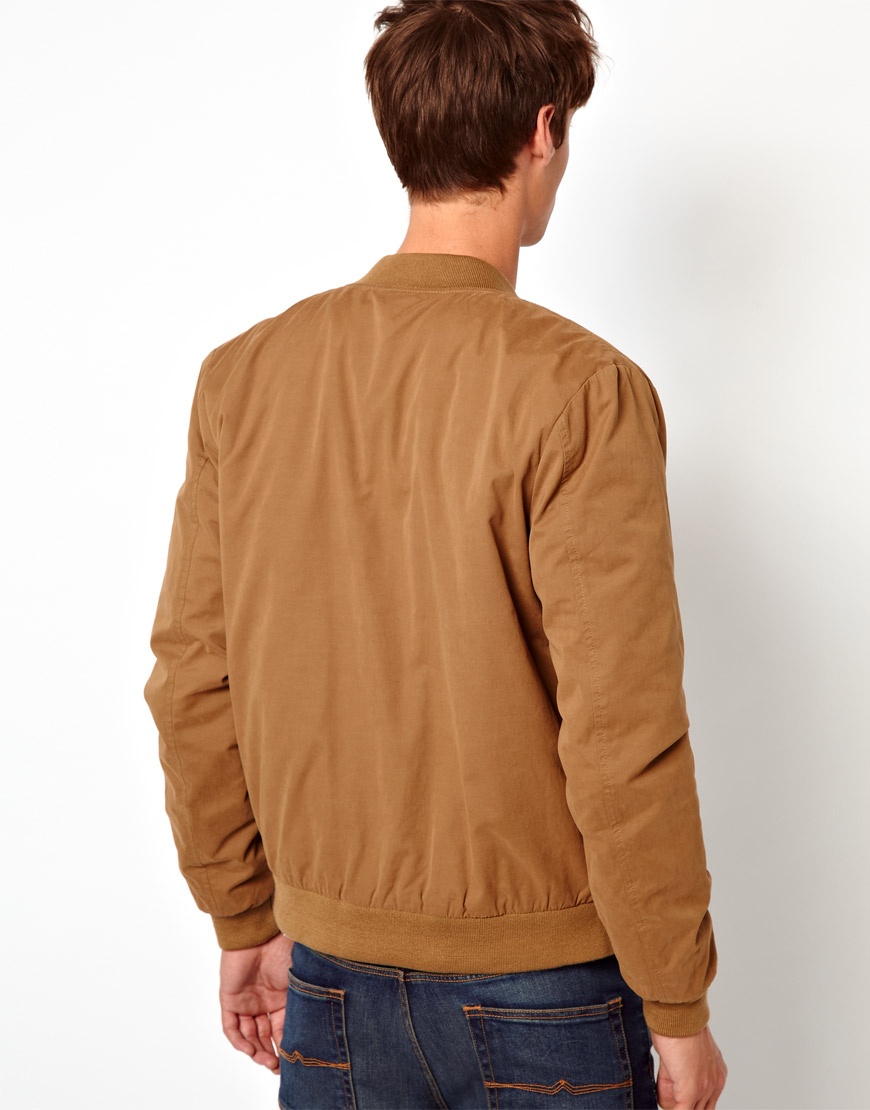 ASOS Bomber Jacket in Tobacco (Brown) for Men Lyst