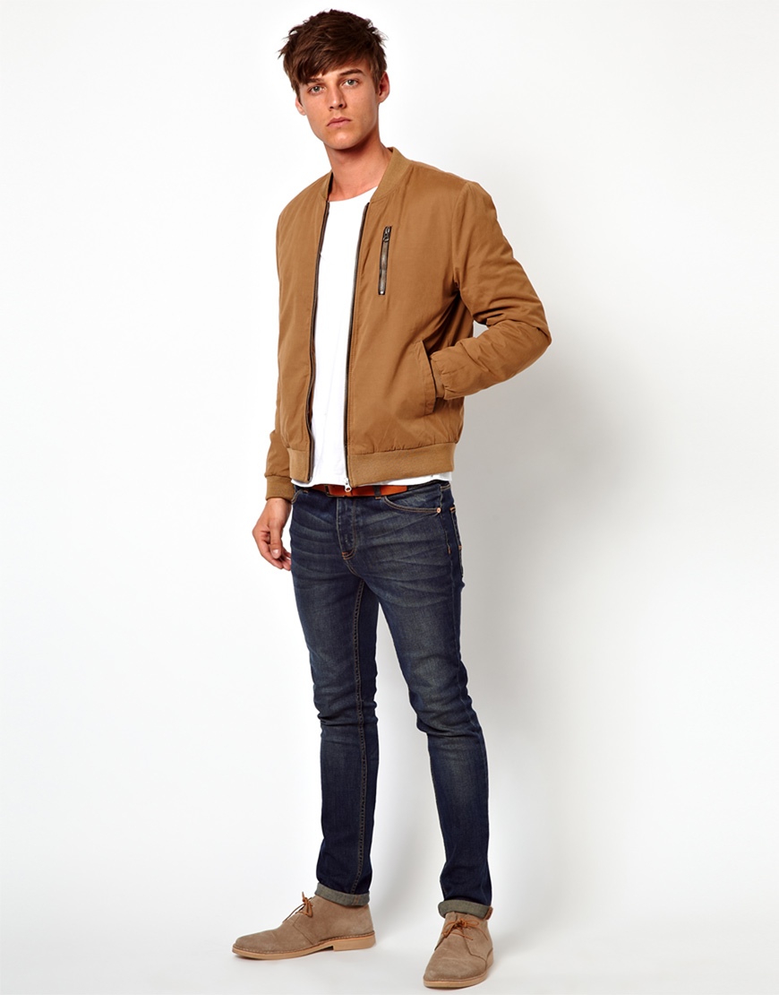 ASOS Bomber Jacket in Tobacco (Brown) for Men Lyst