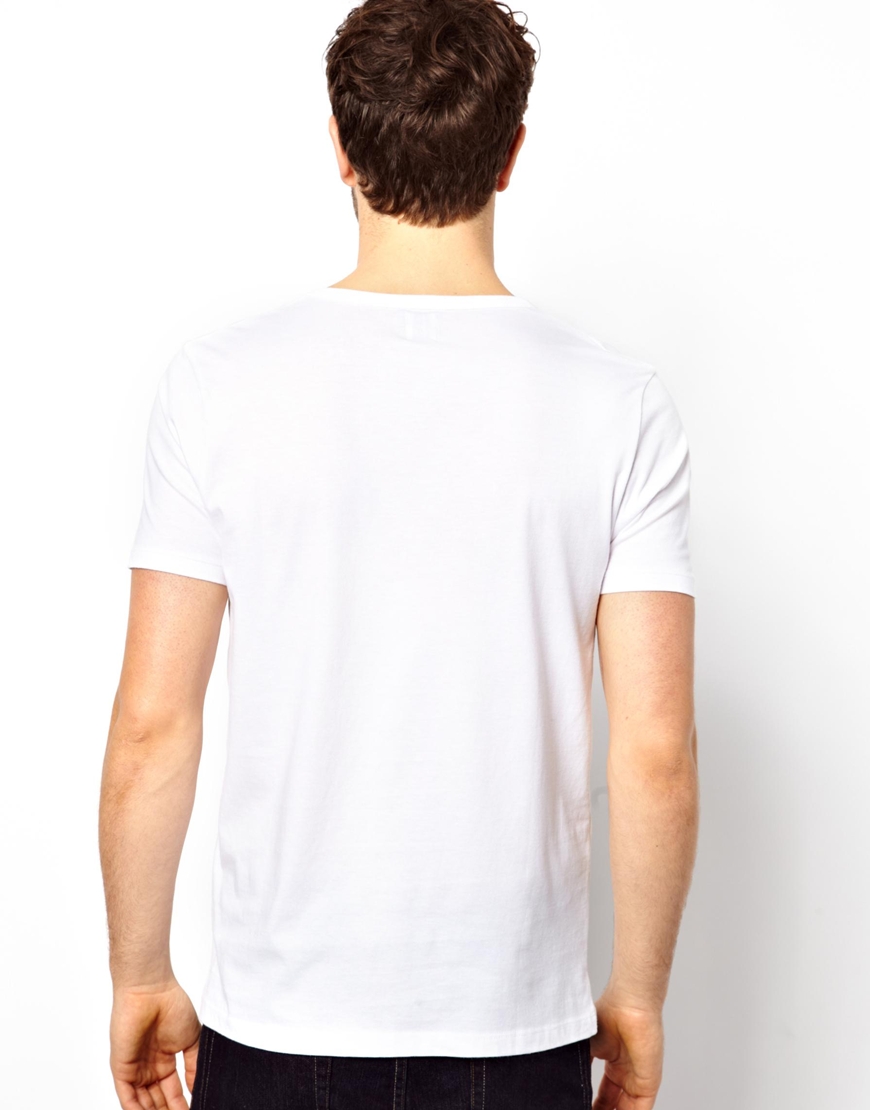 Asos Tshirt With Deep V Neck in White for Men Lyst