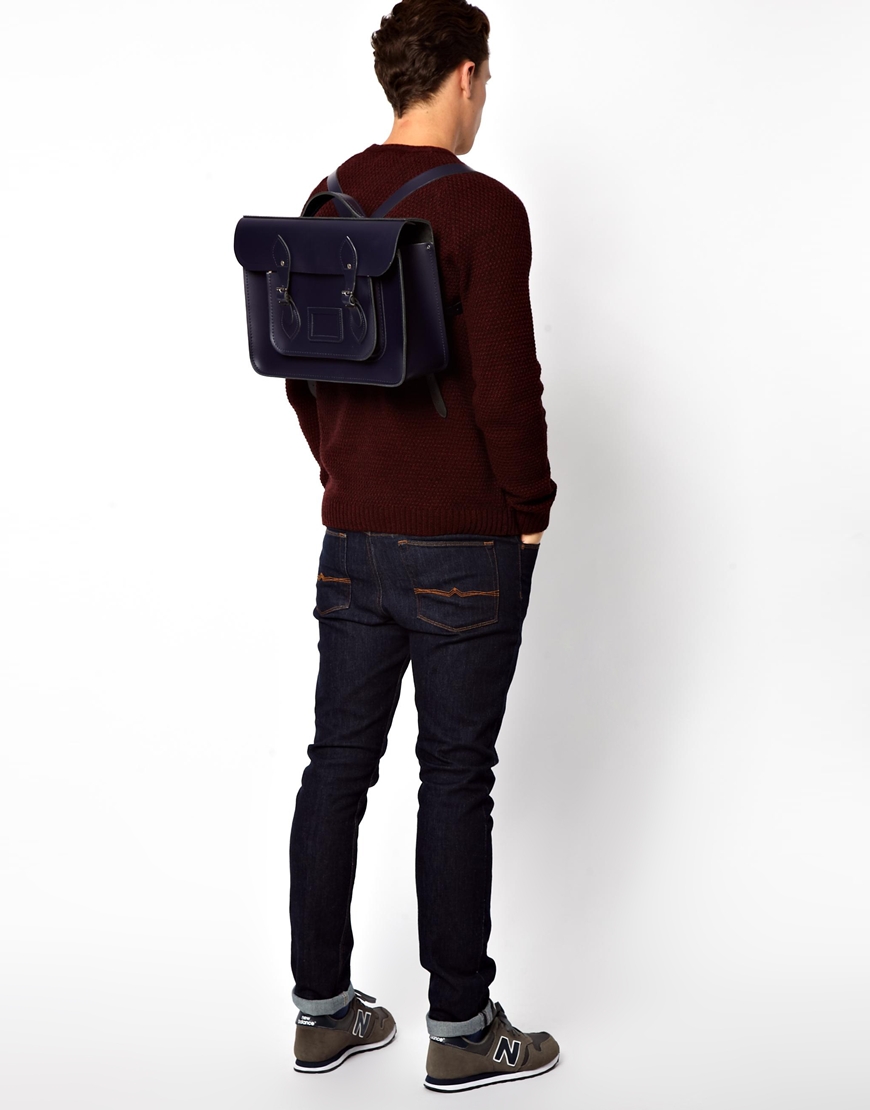 Cambridge Satchel Company The 15 Leather Backpack in Navy ...