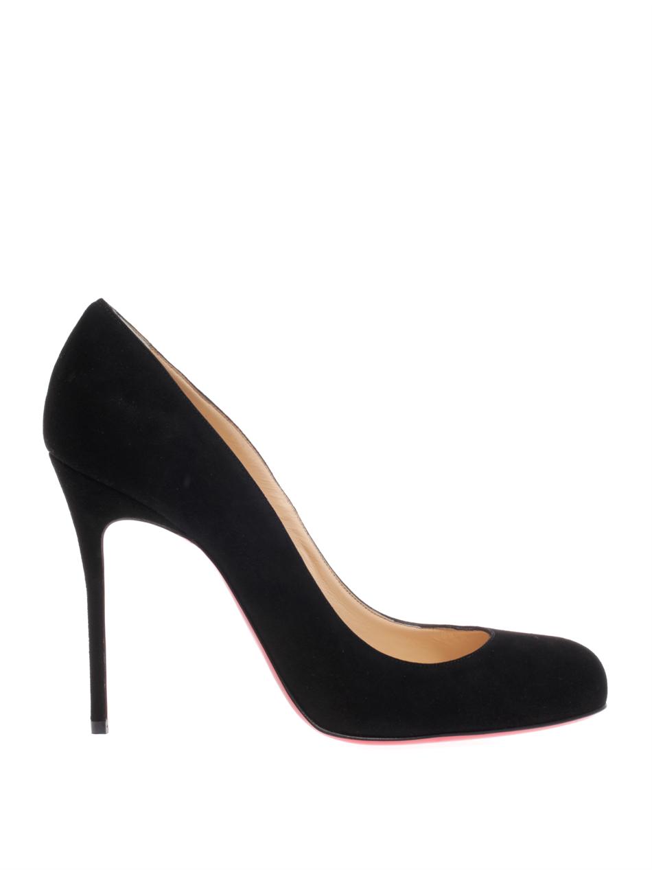 Christian Louboutin Fifi 100mm Suede Pumps in Black | Lyst