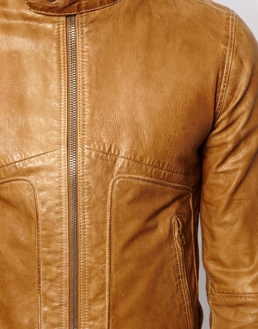 ASOS G Star Leather Jacket in Brown for Men - Lyst