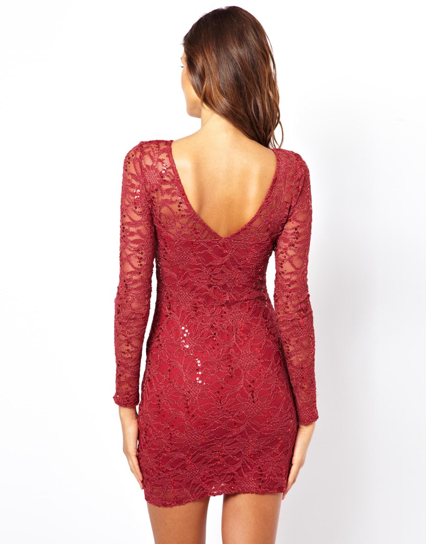 lipsy red sequin dress