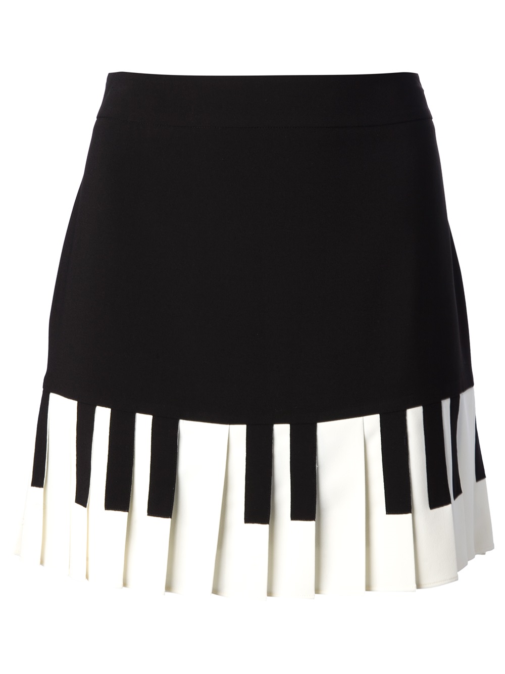 Boutique Moschino Pleated Piano Key Skirt in Black | Lyst