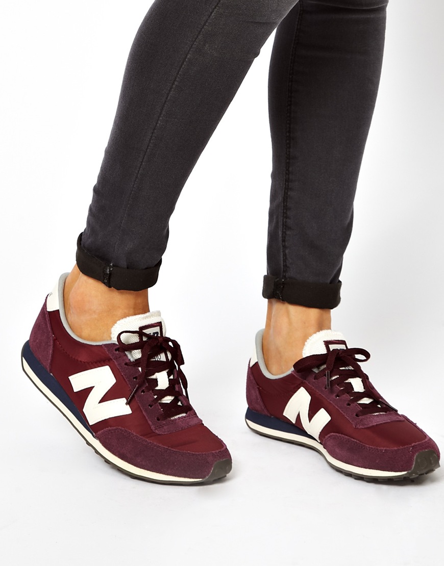 New Balance 410 Burgundy Suede and Mesh Trainers in Purple - Lyst