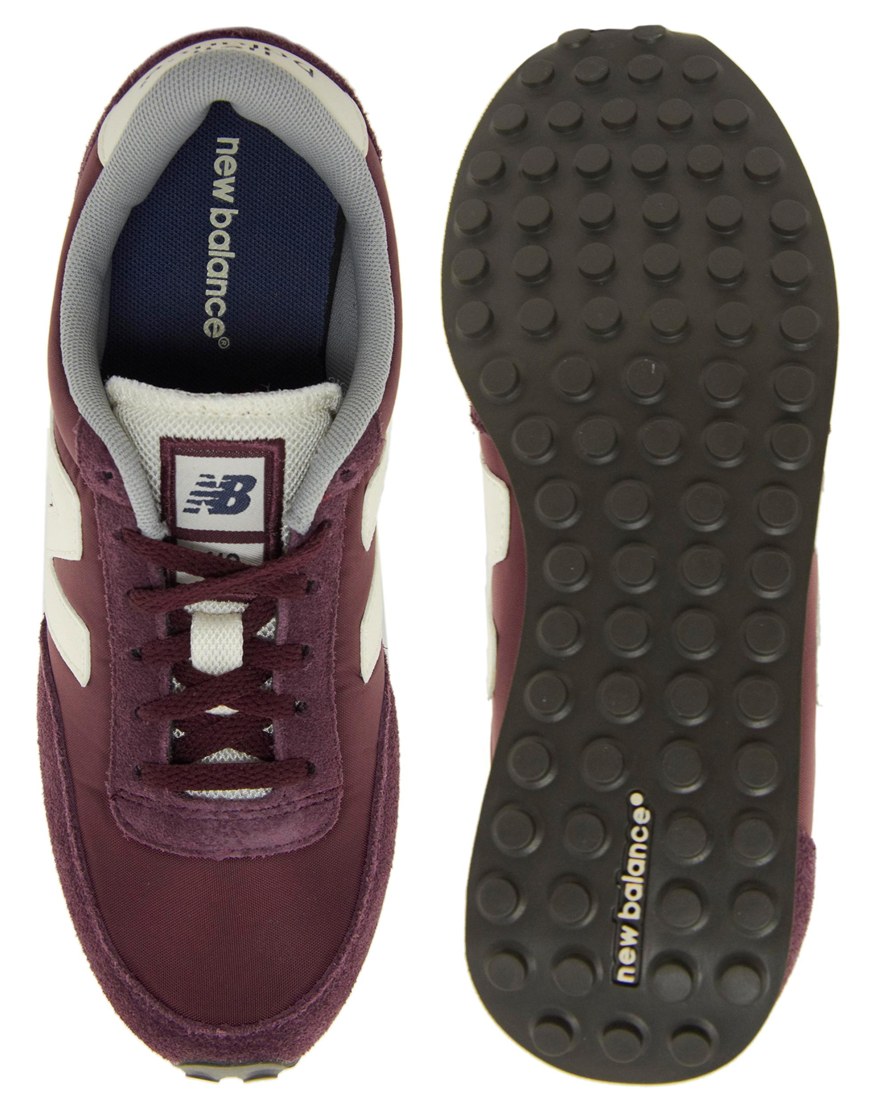 New Balance 410 Burgundy Suede and Mesh Trainers in Purple | Lyst