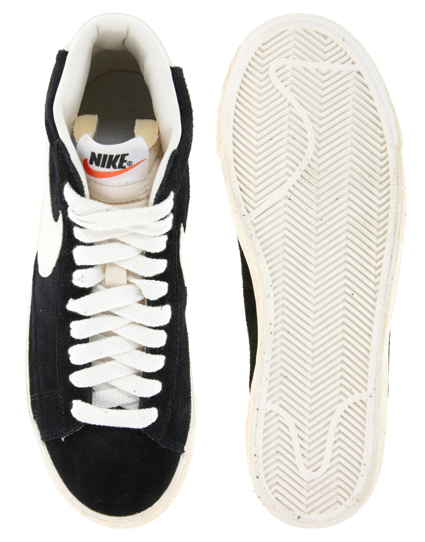 nike blazer mid black suede trainers