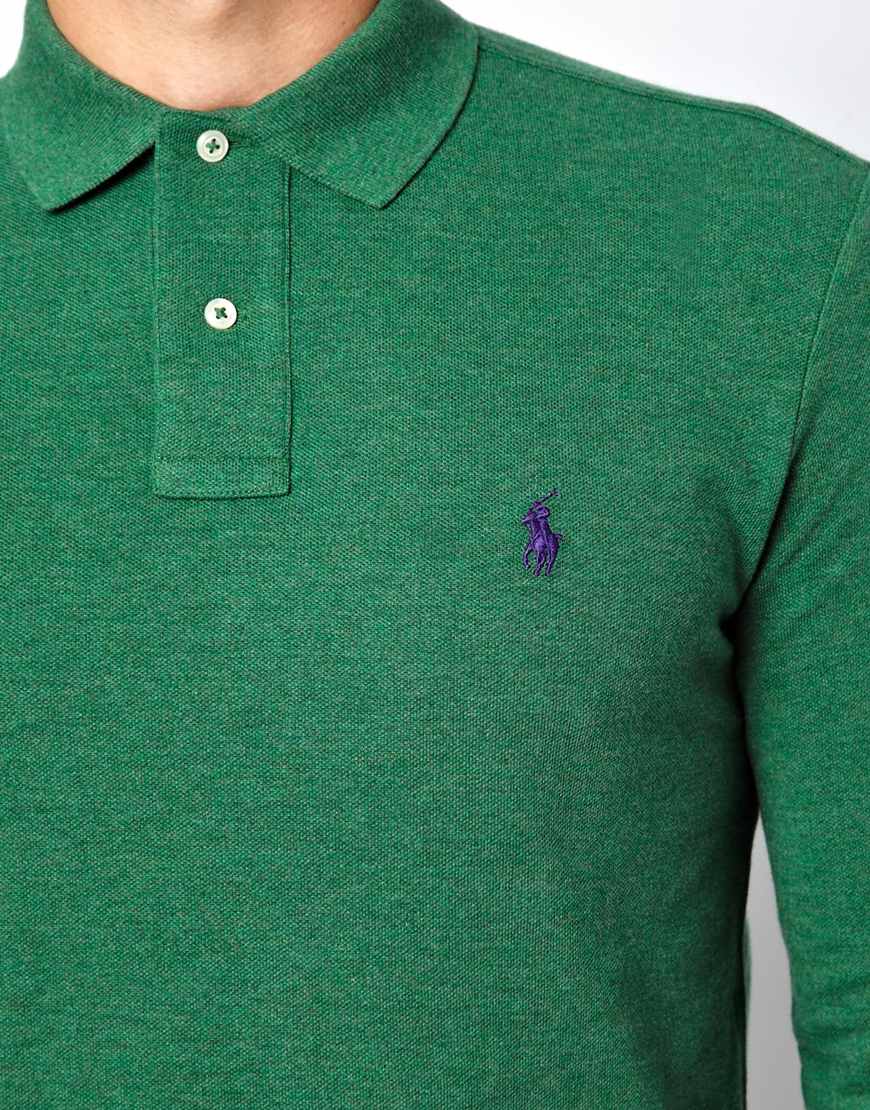 green long sleeve ralph lauren polo