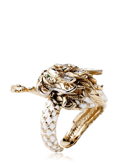 Roberto Cavalli Swarovski Dragon Ring in White/Gold (Metallic) - Lyst