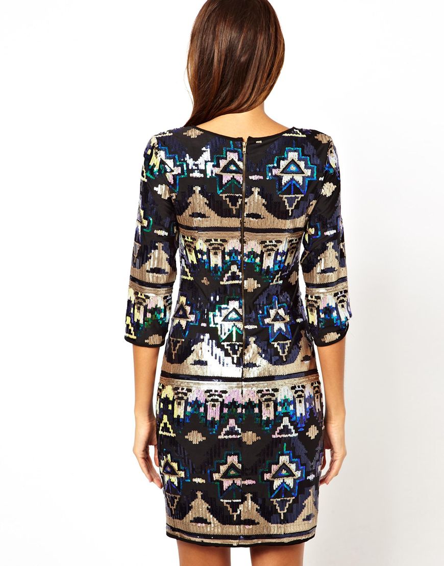 express aztec sequin dress