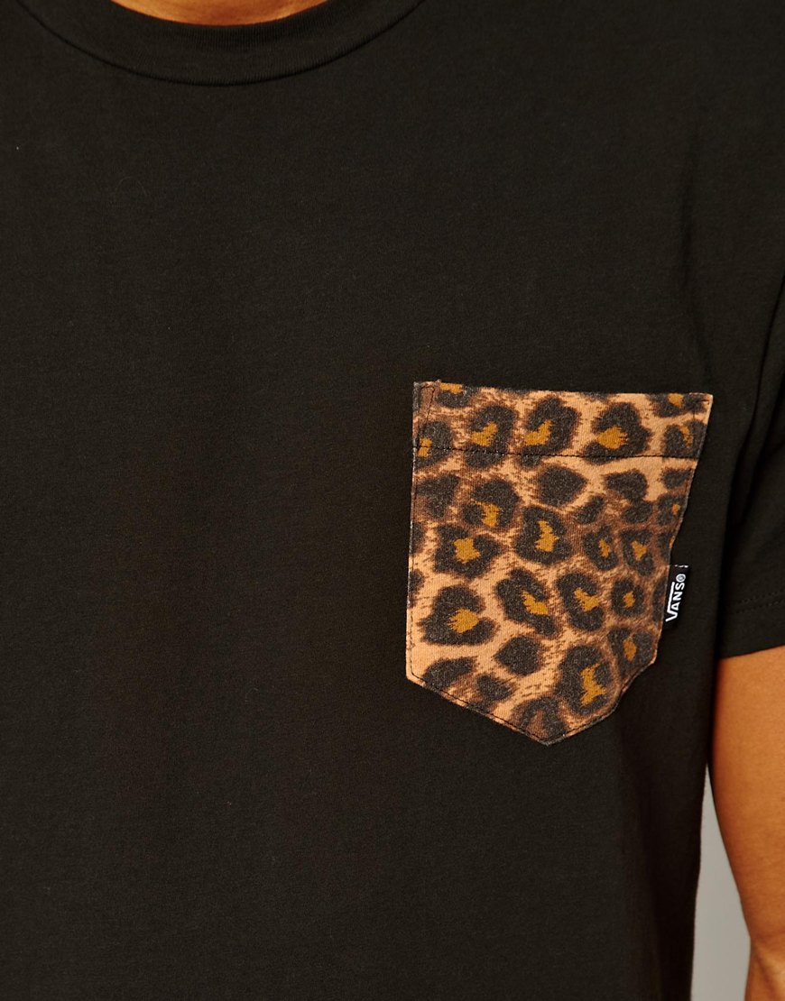 Vans Leopard Pocket Tshirt in Black for Men - Lyst