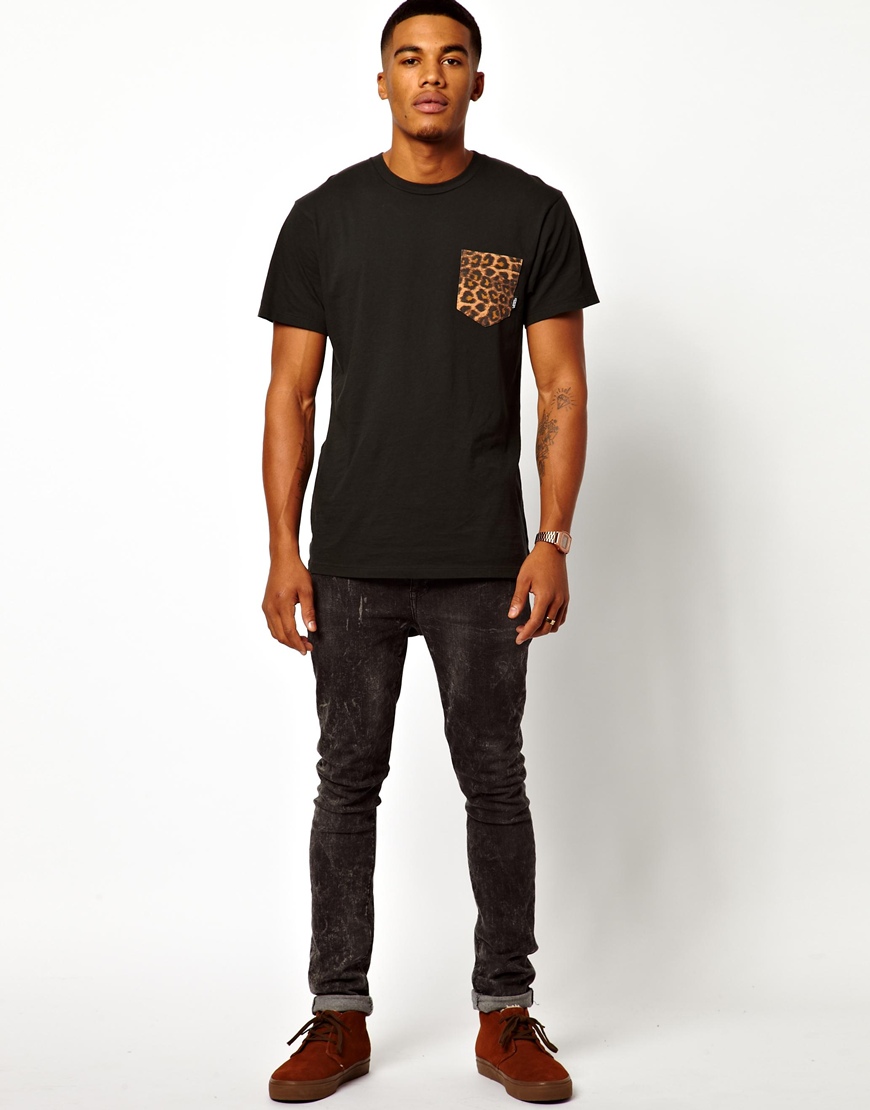 Vans Leopard Pocket Tshirt in Black for Men | Lyst