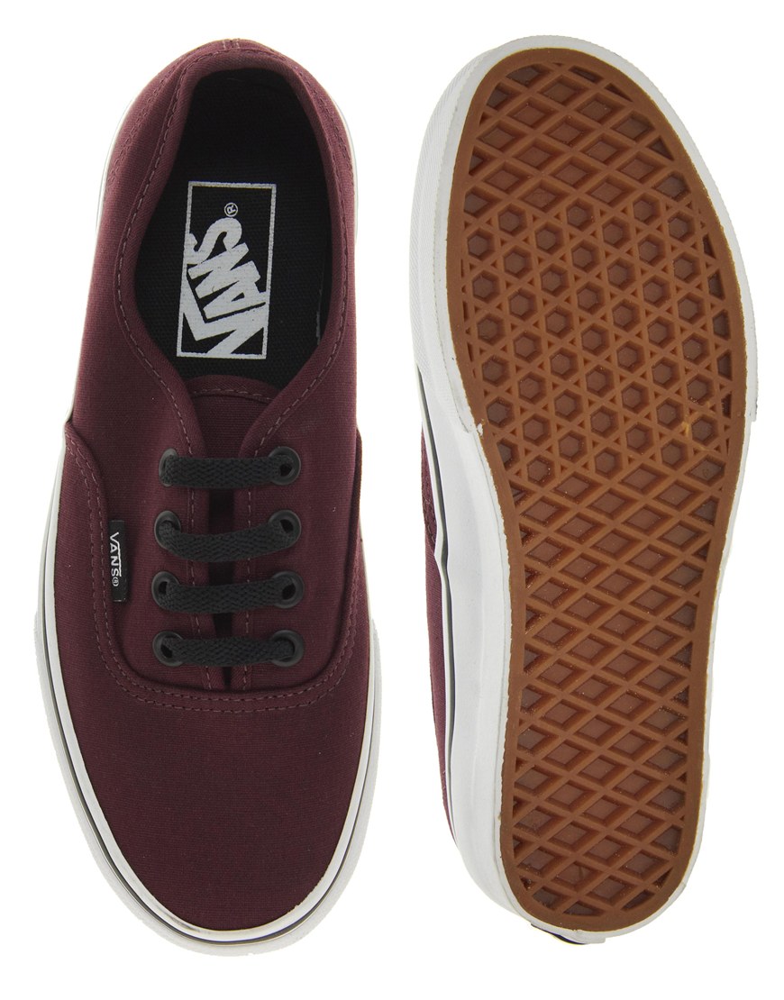 Vans Authentic Burgundy Lace Up Trainers in Purple - Lyst