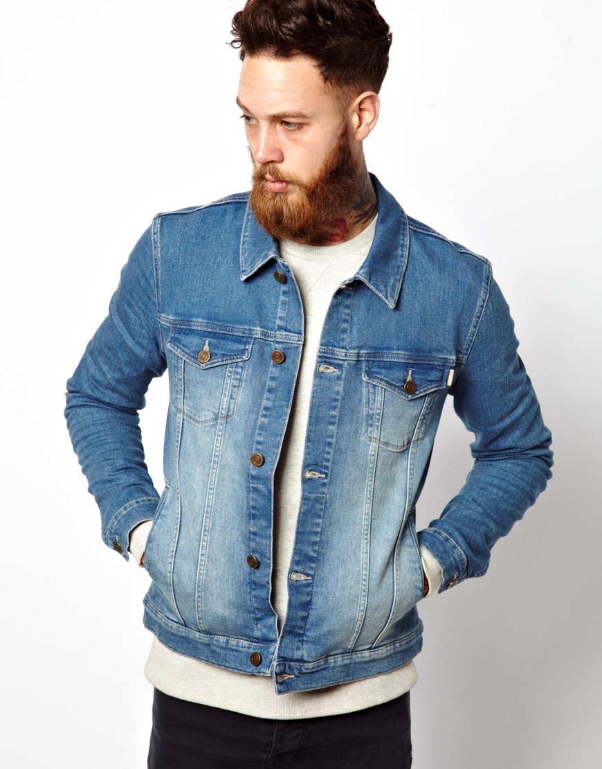 skinny fit denim jacket mens