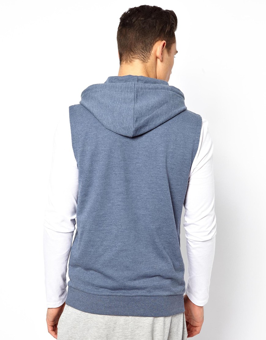 ASOS Loungewear Sleeveless Hoodie in Blue for Men Lyst