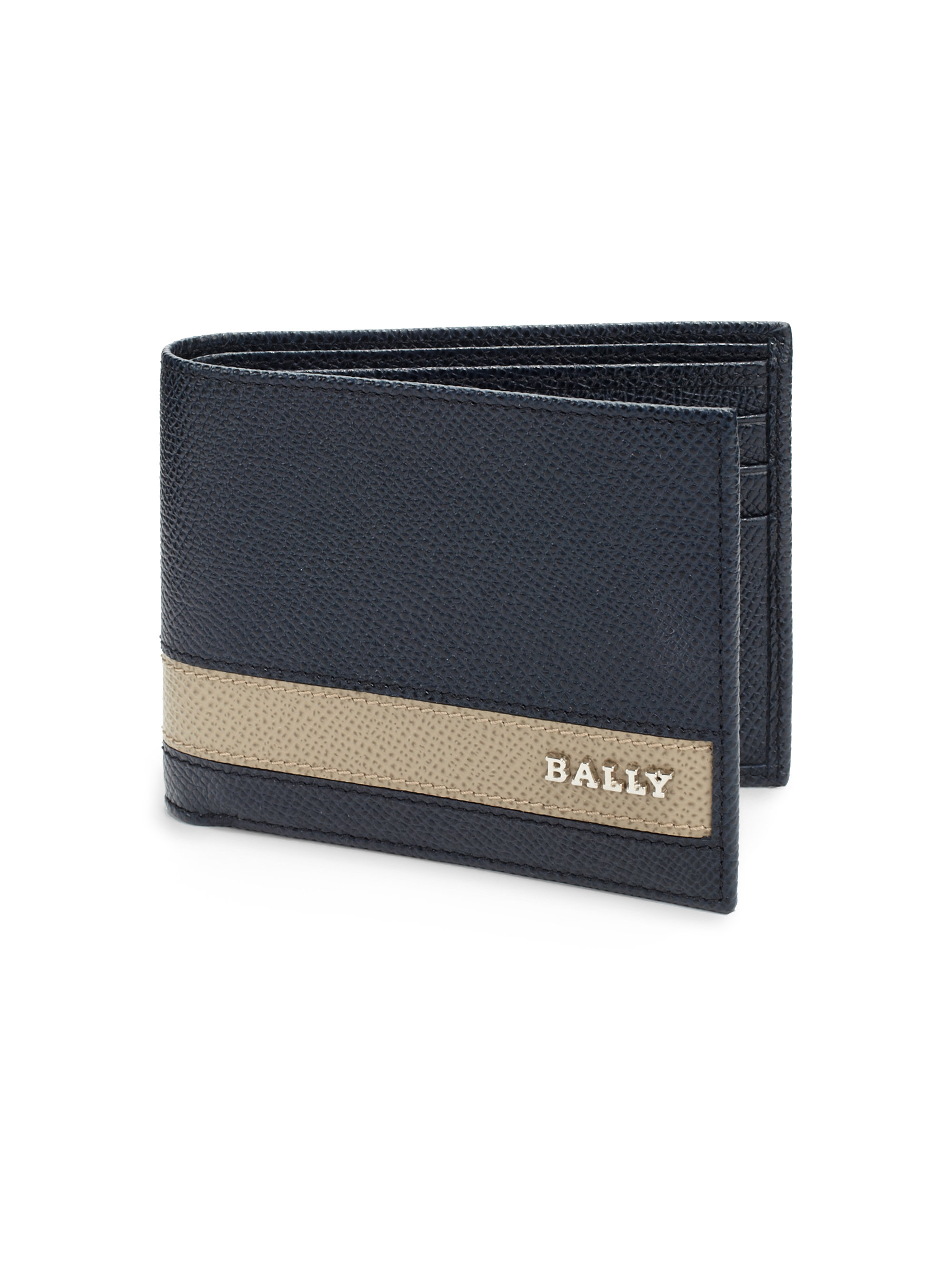 Bally Leather Bifold Wallet in Dark Blue (Blue) for Men - Lyst