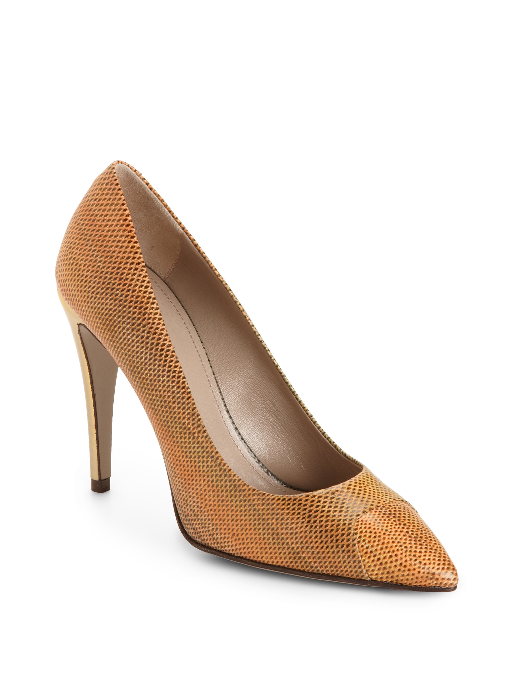 Calvin Klein Ian Ombre Karung Snakeskin Pumps in Brown Lyst