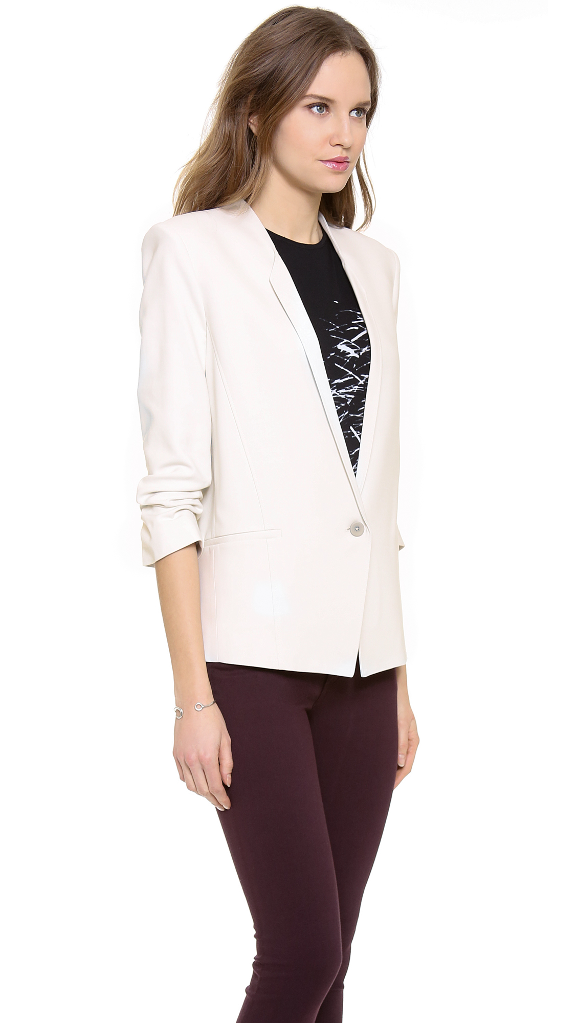 Helmut Synthetic Prime Scrunched Sleeve Blazer in - Lyst