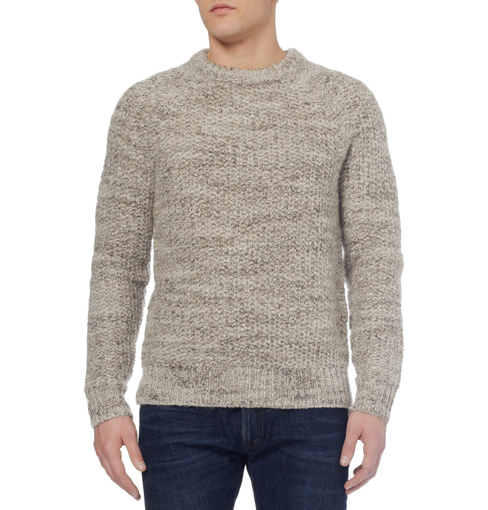 J.Crew Suede Elbow Patch Wool-Blend Sweater in Brown for Men - Lyst