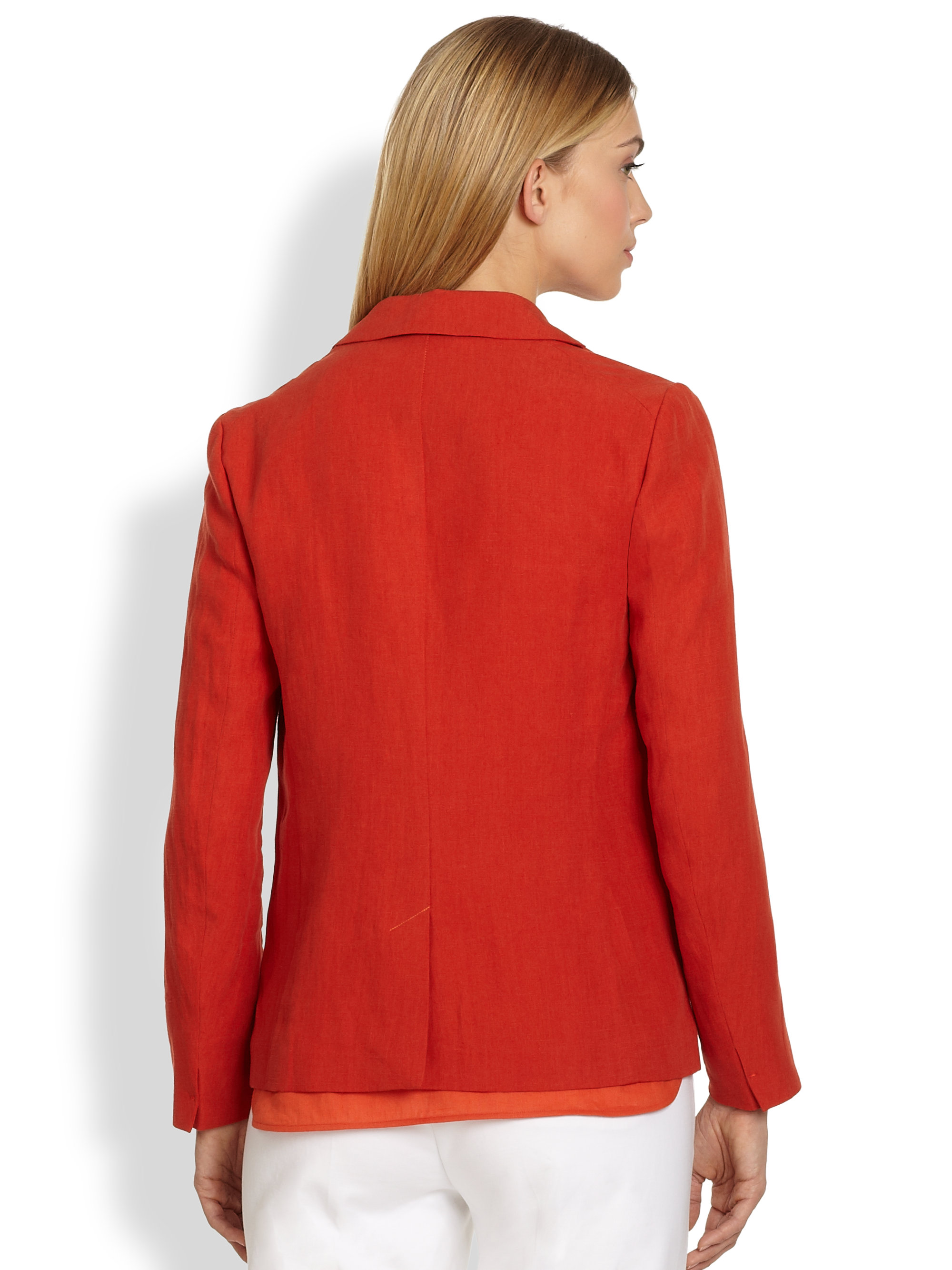 ladies orange linen jacket
