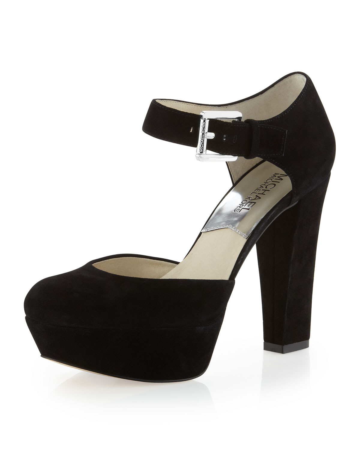 MICHAEL Michael Kors Haven Suede Platform Pump in Black - Lyst