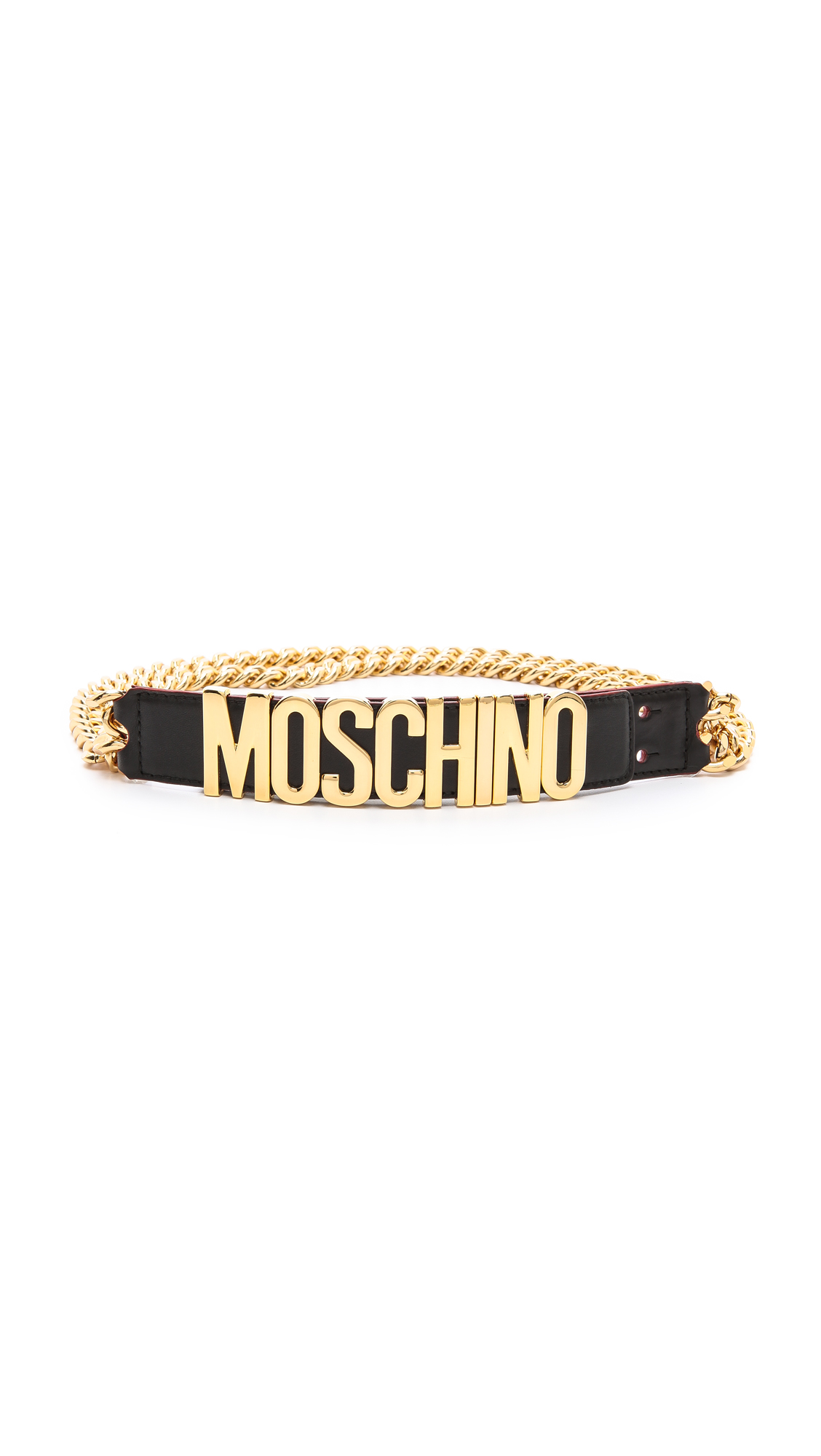 Moschino Logo Chain Belt in Black - Lyst