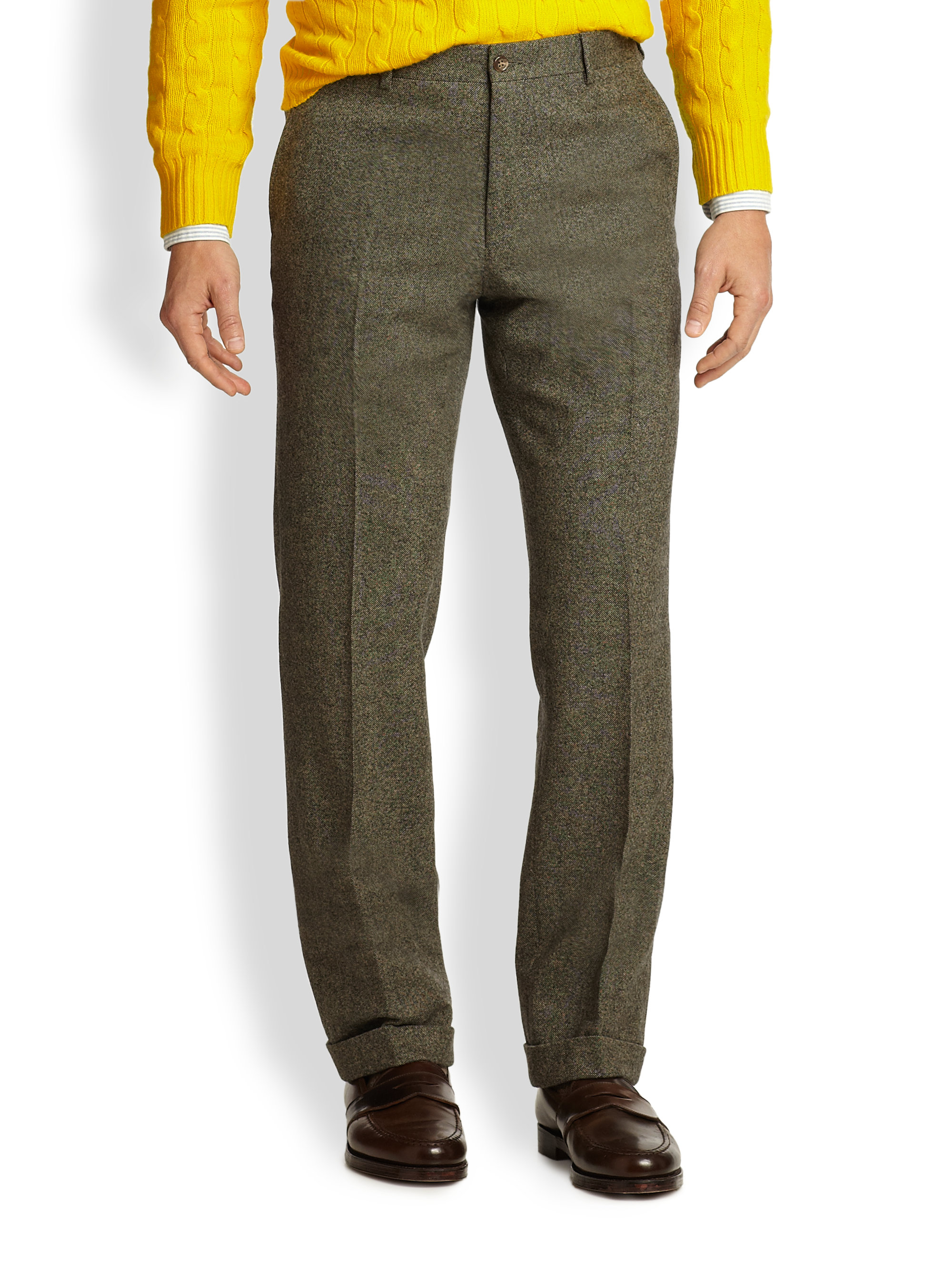 Polo Ralph Lauren Donegal Wool Trousers in Charcoal (Gray) for Men - Lyst