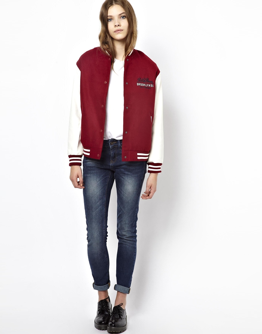 pull and bear burgundy jacket