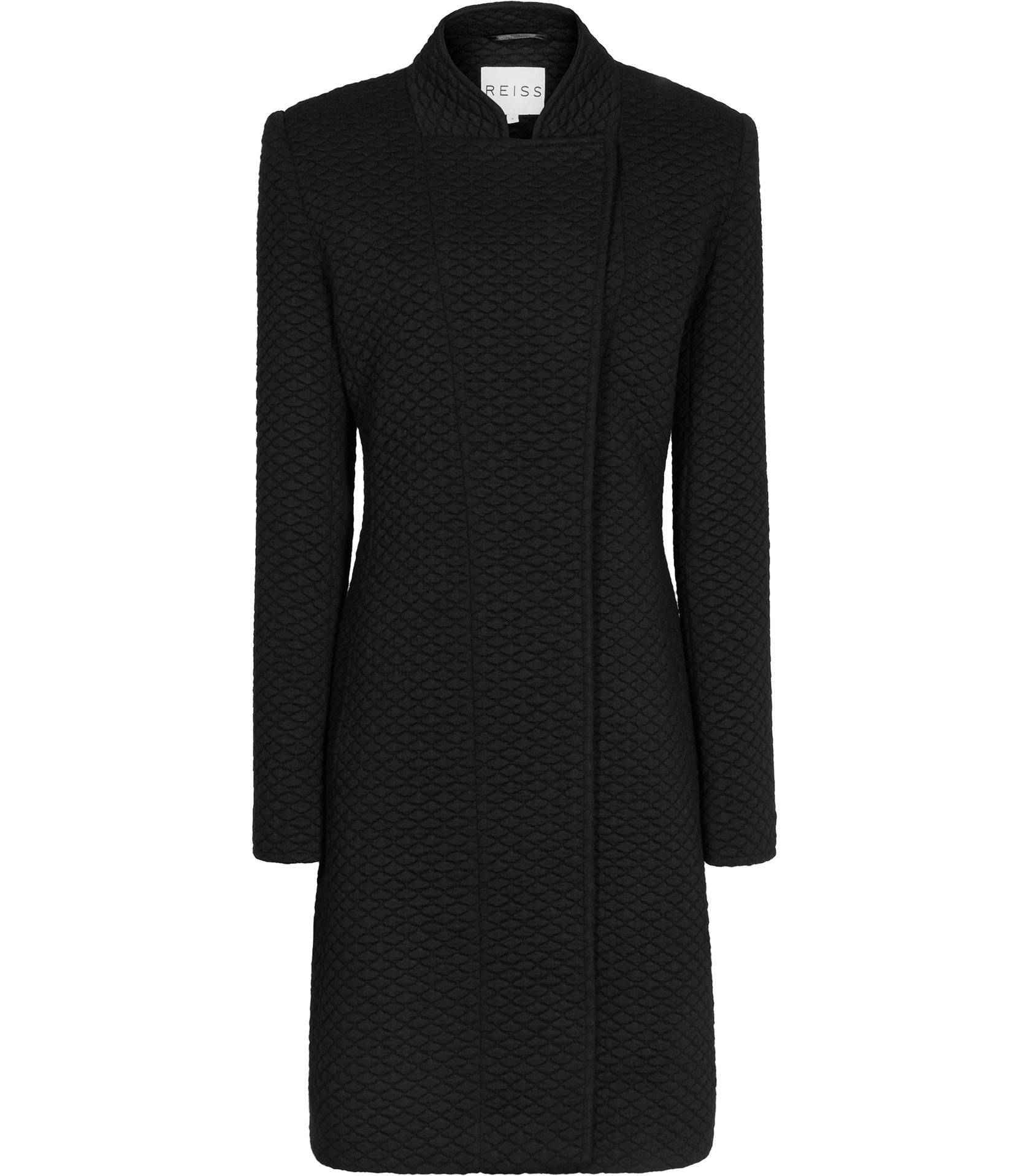 Reiss Condrien Textured Coat in Black Lyst