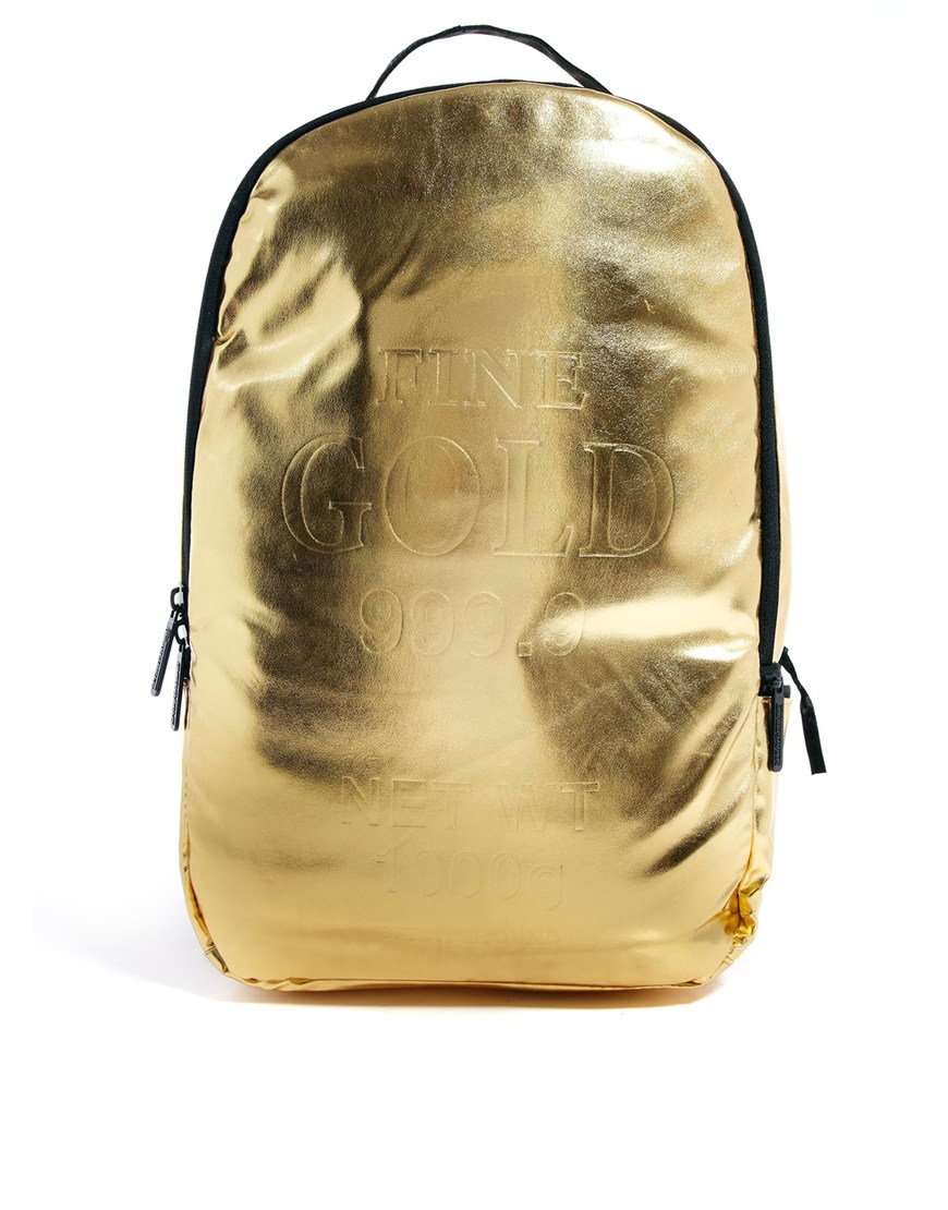 Sprayground Gold Backpack in Metallic for Men | Lyst
