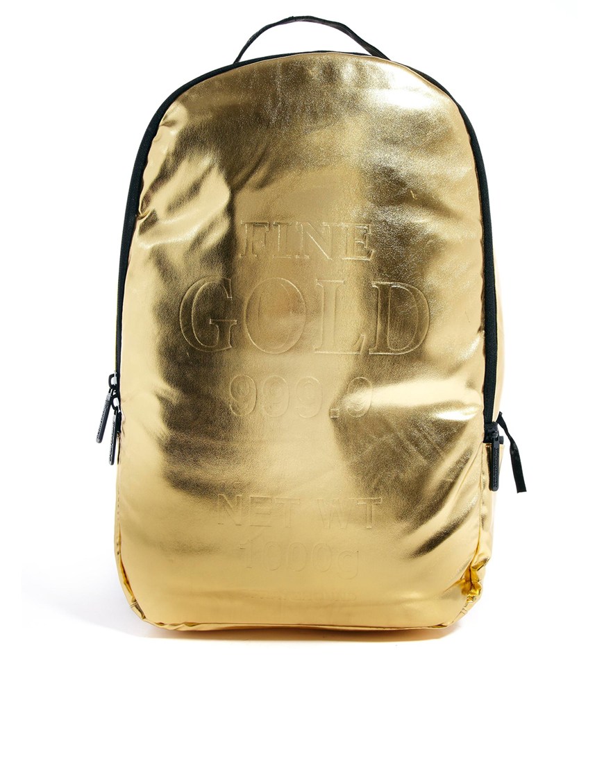 Sprayground Gold Backpack in Metallic for Men