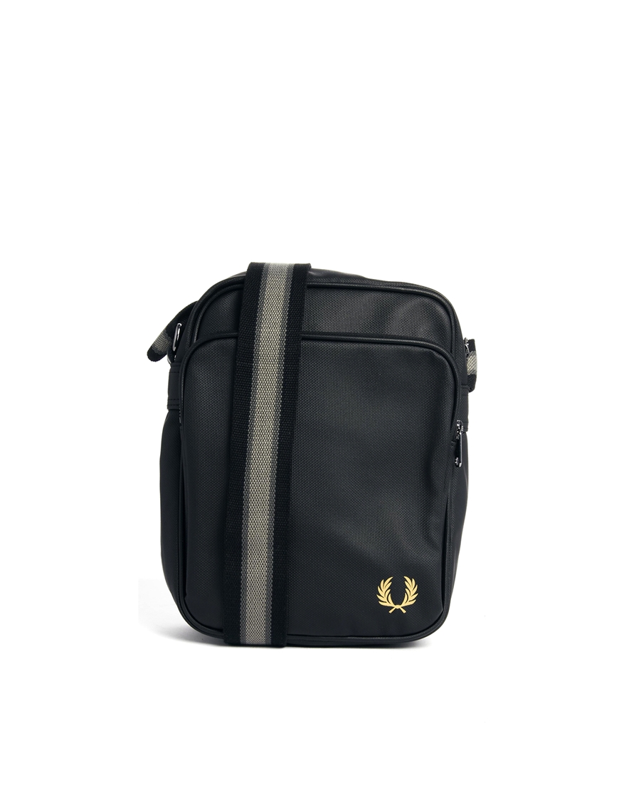 Fred Perry Pique Texture Flight Bag in Black for Men - Lyst