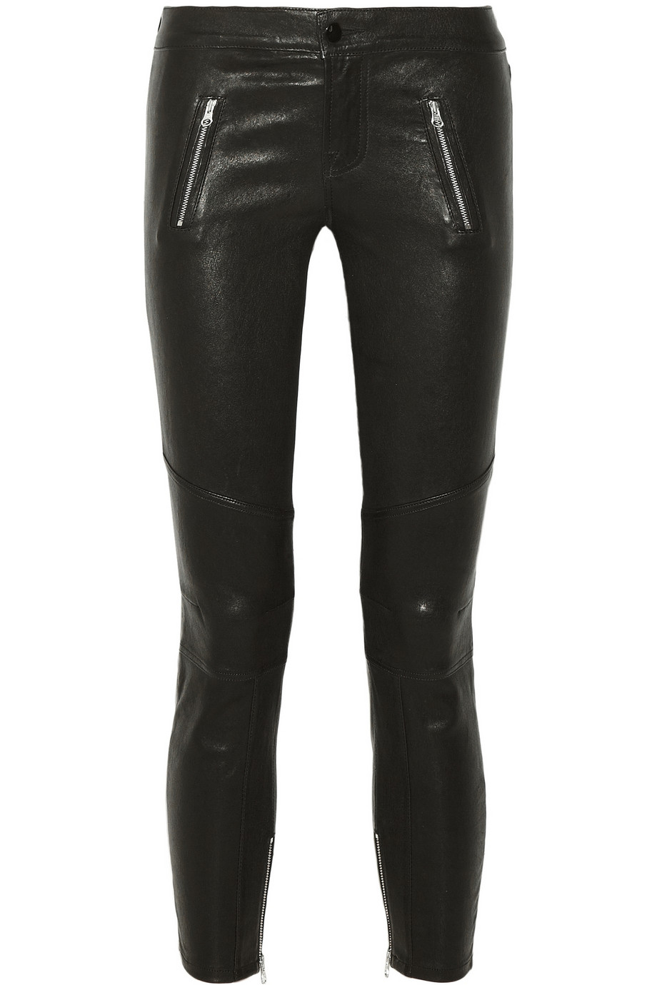 J Brand L1340 Julia Cropped Mid-Rise Leather Pants in Black - Lyst
