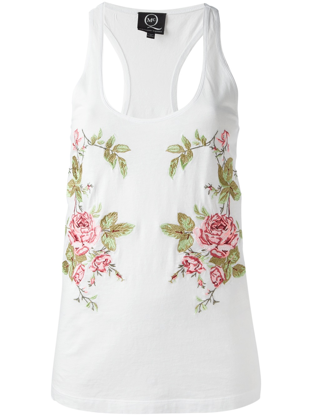 McQ Floral Tank Top in White - Lyst