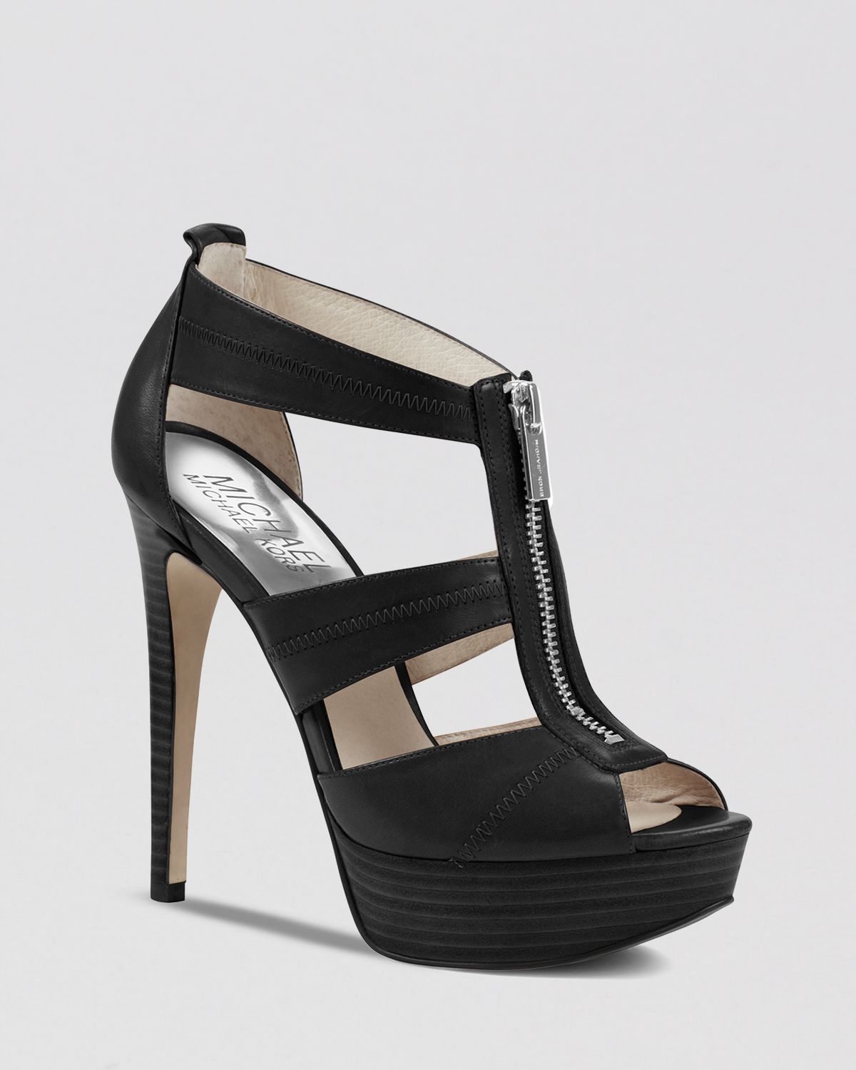 MICHAEL Michael Kors Peep Toe Platform Sandals - Berkley High Heel in Black  | Lyst
