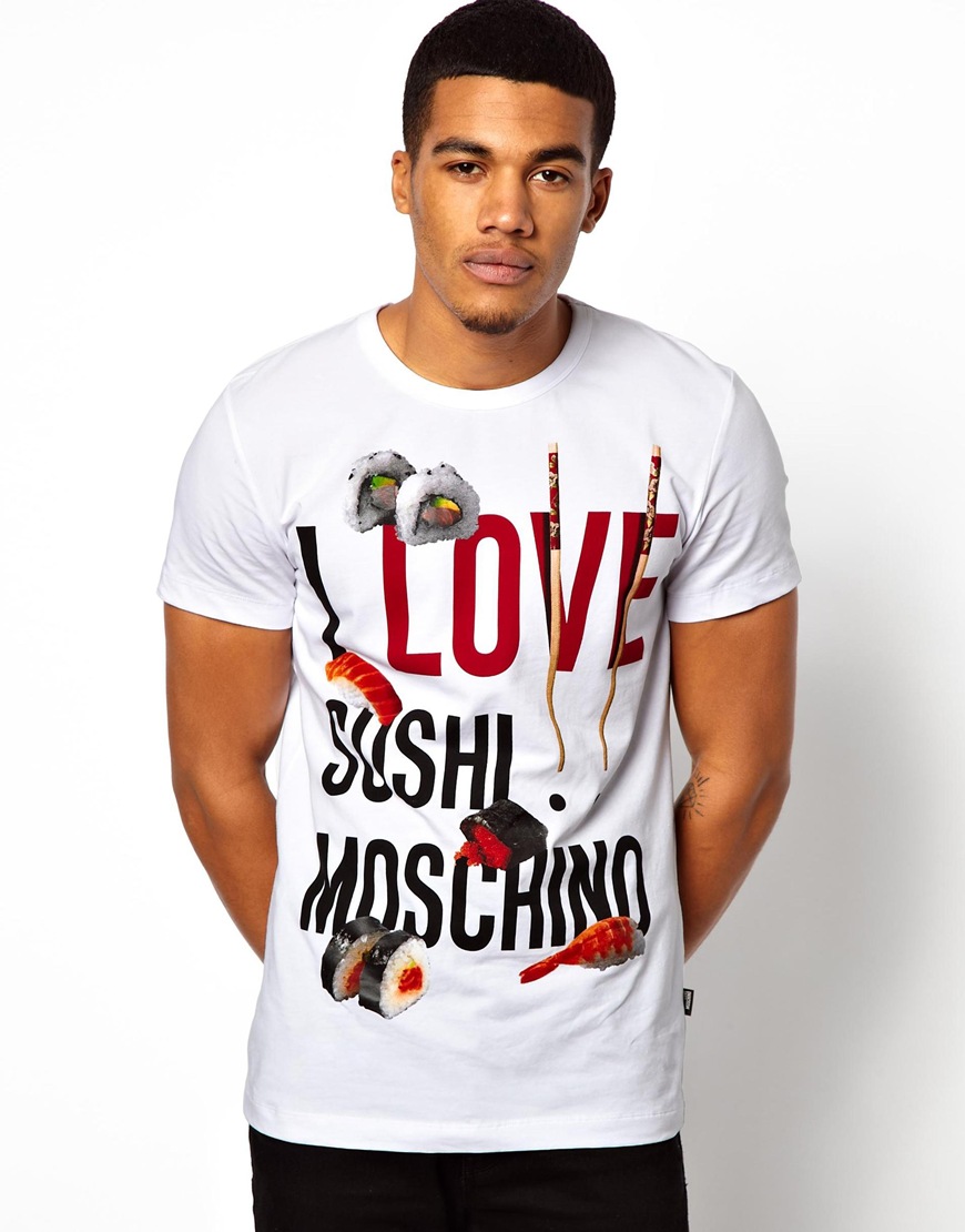 love moschino mens white t shirt
