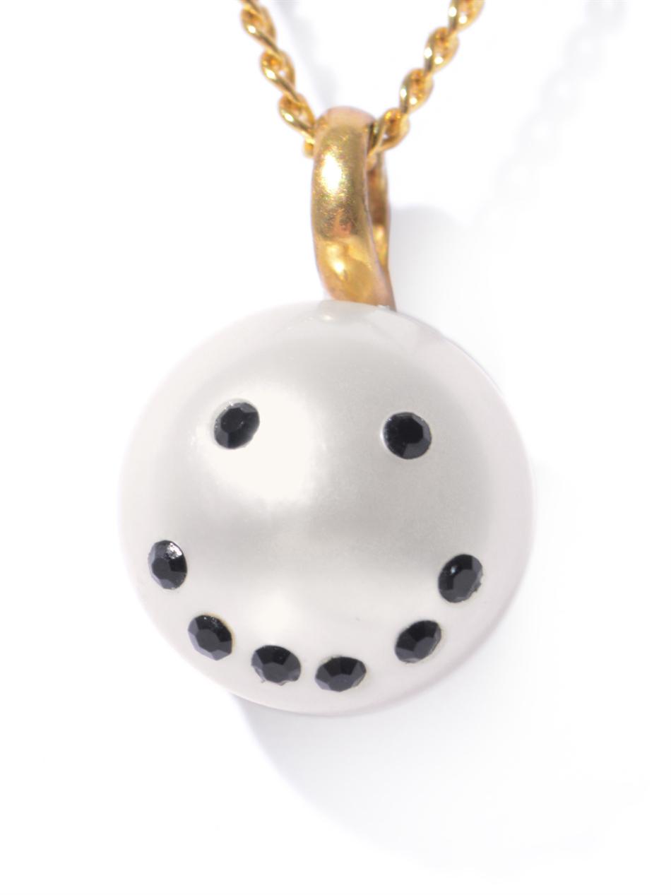Nektar De Stagni Smiley Face Pearl Necklace in Metallic (White) | Lyst